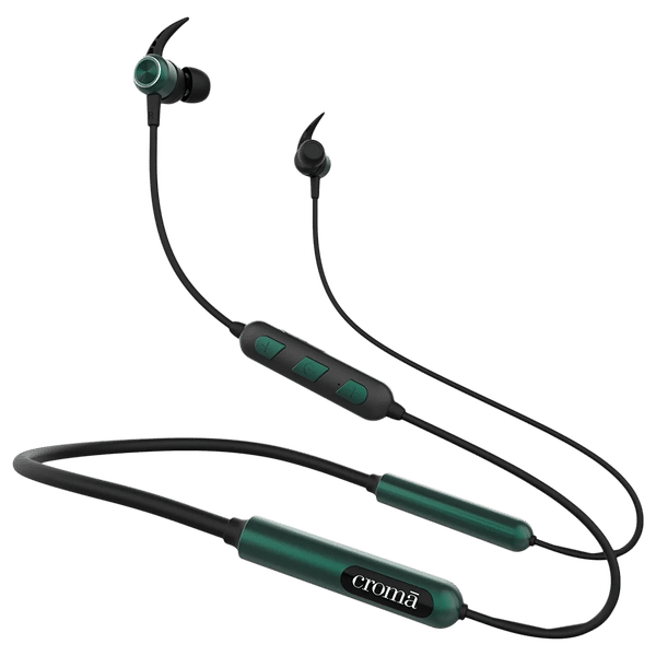 Croma Neckband (Type-C Fast Charging, Dual Connection, 80H Playback, Green)_1