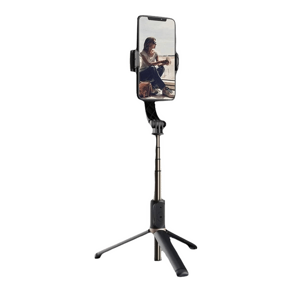 Dr. Vaku Adjustable Selfie Stick with Tripod for Mobile with Remote (2 in 1, Black)_1