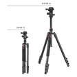 hama Tar Duo 165cm Adjustable Tripod for Camera (Ball Head with Panoramic Function, Black)_3