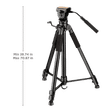 DigiTek DTR 590 VD PRO 180cm Adjustable Tripod for Camera (2 Way Adjustable Head, Black)_3