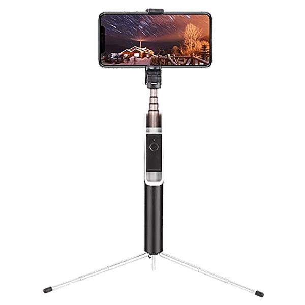 Dr. Vaku 66.80cm Adjustable Selfie Stick with Tripod for Mobile with Remote (2 in 1, Black)_1