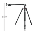 HIFFIN HF-550 165.1cm Adjustable Tripod for Camera (360 Degree Ball Head, Black)_3