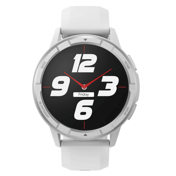 DIZO by realme TechLife Watch R Talk Go Smartwatch with Activity Tracker (35mm Display, Water Resistant, Silver White Strap)_1