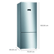 BOSCH Series 4 559 Litres 2 Star Frost Free Double Door Bottom Mount Refrigerator with Temperature Display (KGN56XI40I, Inox)_3
