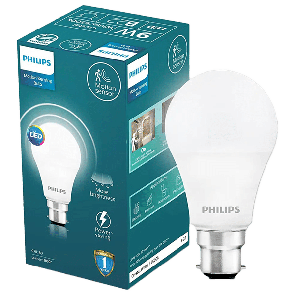 PHILIPS B22 9 Watts Electric Powered LED Bulb (900 Lumens, 929003546413, Crystal White)_1