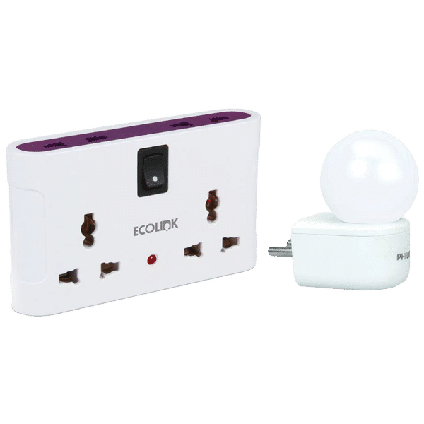PHILIPS Ecolink 6 Amps Multiplug Socket (LED Indicator, 913715174101, White)_1