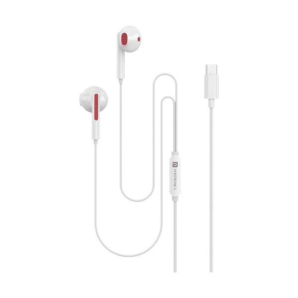 PORTRONICS Conch 120 POR 1551 Wired Earphone with Mic (In Ear, Red)_1