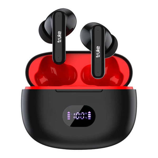 truke Air Buds+ E218 TWS Earbuds with AI Noise Cancellation (IPX4 Water Resistant, 48 Hours Playback, Black)_1