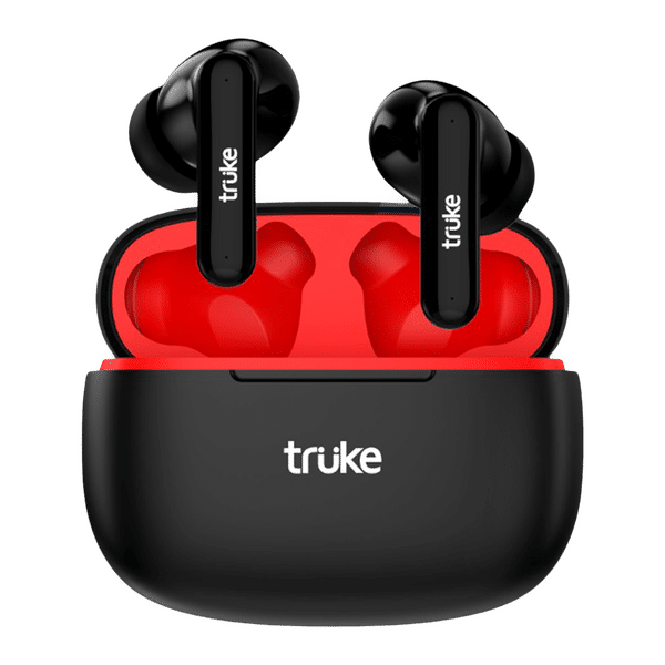 truke Air Buds E216 TWS Earbuds with AI Noise Cancellation (IPX4 Water Resistant, 48 Hours Playback, Black)_1