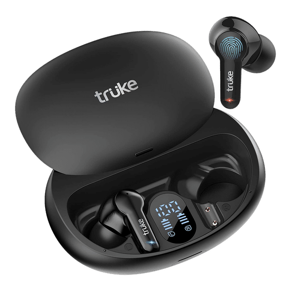 truke Buds S1 S21 TWS Earbuds with Environmental Noise Cancellation (IPX4 Sweat & Water Resistant, 48 Hours Playback, Black)_1