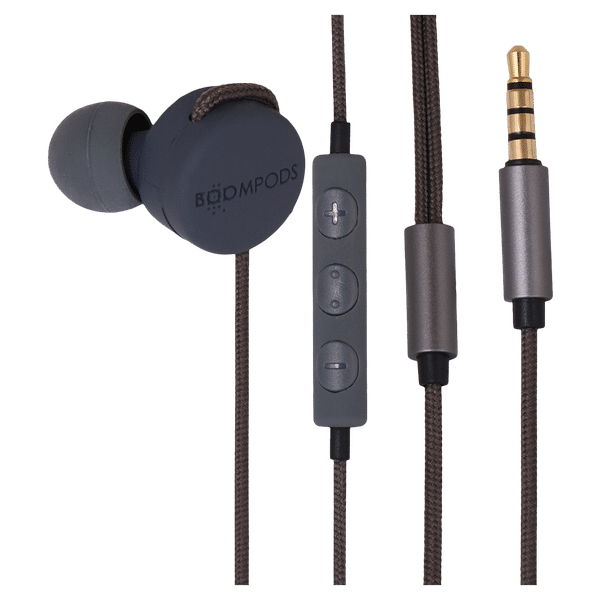 BOOMPODS Retrobuds Wired Earphone with Mic (In Ear, Grey)_1