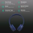 JBL Tune 500 JBLT500BTBLU Bluetooth Headphone with Mic (16 Hours Playback, On Ear, Blue)_2