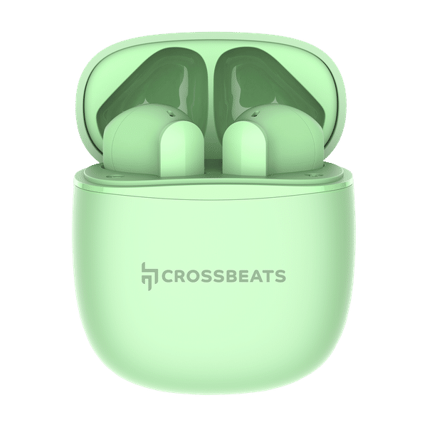 CROSSBEATS Airpop TWS Earbuds with Passive Noise Cancellation (IPX5 Water Resistant, 30 Hours Playback, Neon Green)_1