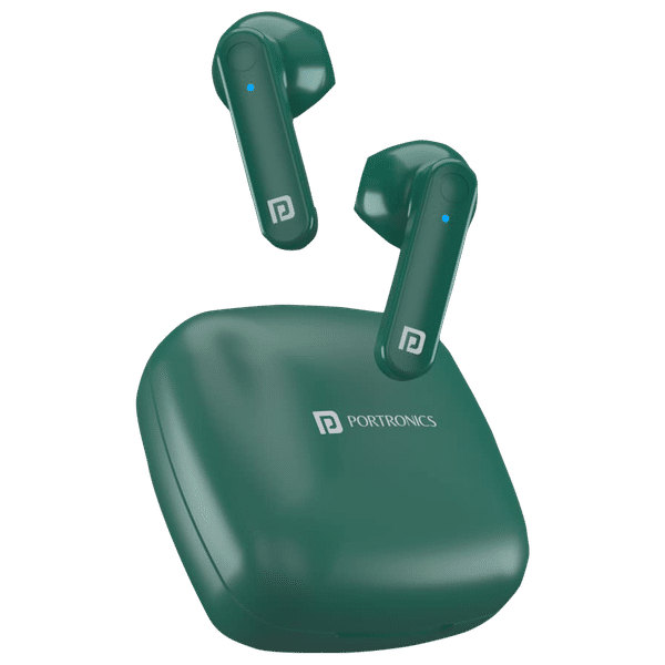 PORTRONICS Harmonics Twins S2 POR 1526 TWS Earbuds (Sweatproof & Water Resistant, 20 Hours Playback, Green)_1