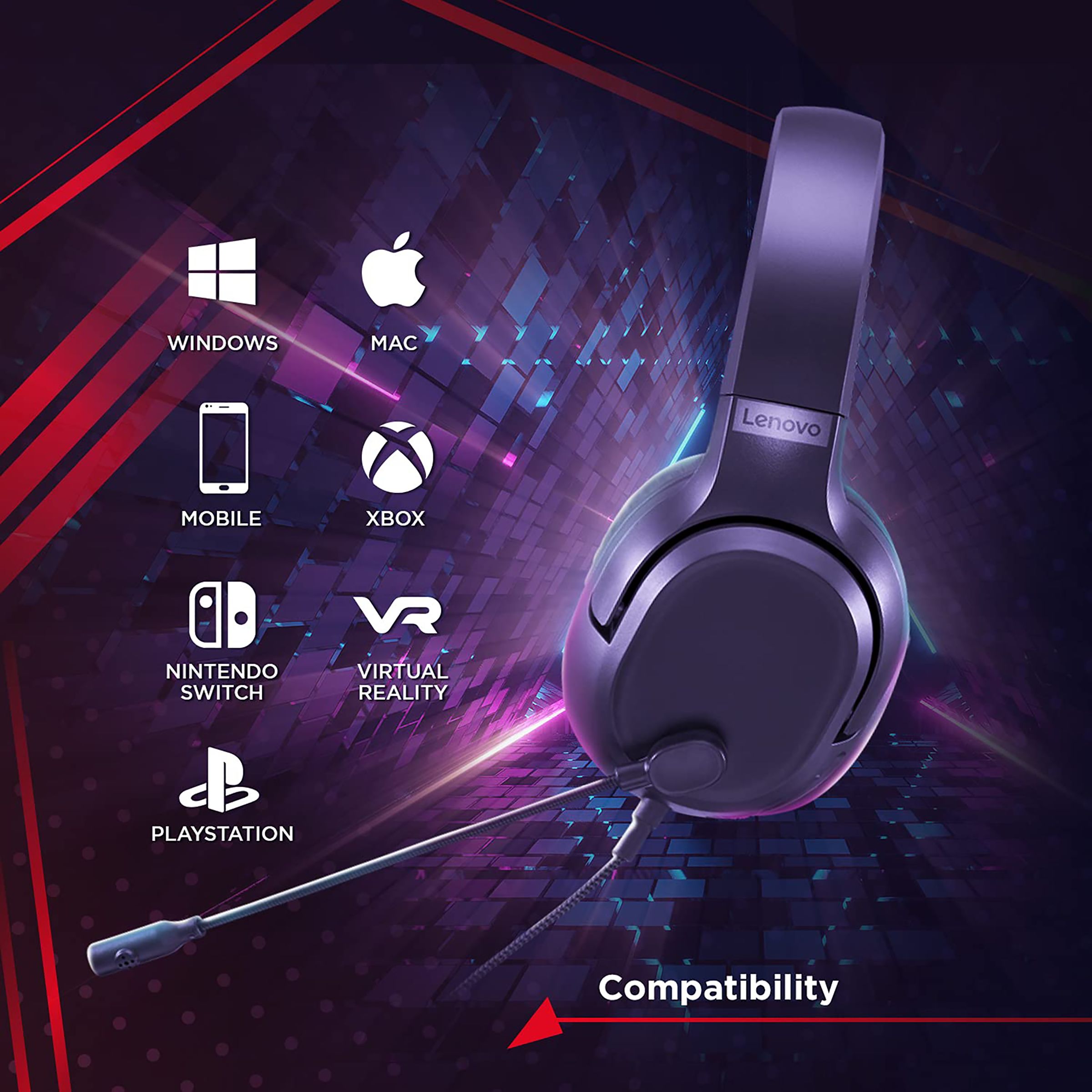 Buy Lenovo IdeaPad H100 GXD1C67963 Wired Gaming Headset with Noise ...