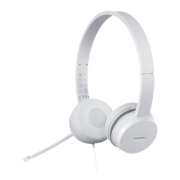 Lenovo 110 Stereo GXD1B67867 Wired Headphone with Mic (On Ear, White)_1