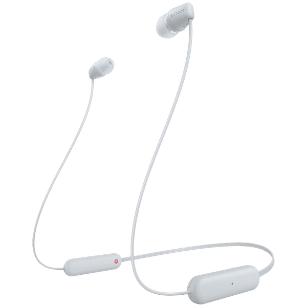 SONY WI-C100 Neckband (IPX4 Sweat & Splashproof, 25 Hours Playtime, White)_1