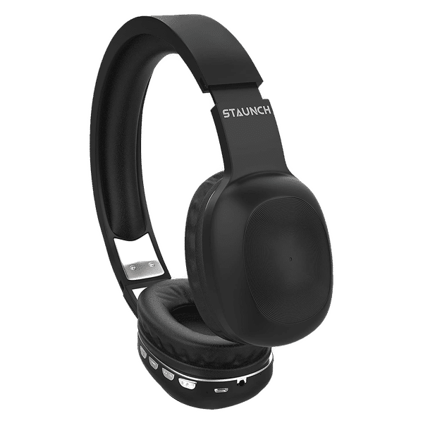 STAUNCH Rock 100 Bluetooth Headset with Mic (8 Hours Playback, Over Ear, Black)_1