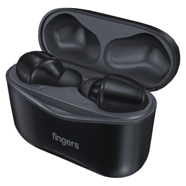 fingers Go-Hi Pods TWS Earbuds with Surround Noise Cancellation (Sweatproof, 28 Hours Playback, Matte Black)_1