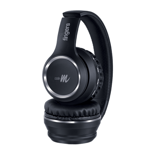 fingers Tap-2-Beat Bluetooth Headset with Mic (Majestic Bass, On Ear, Jet Black)_1