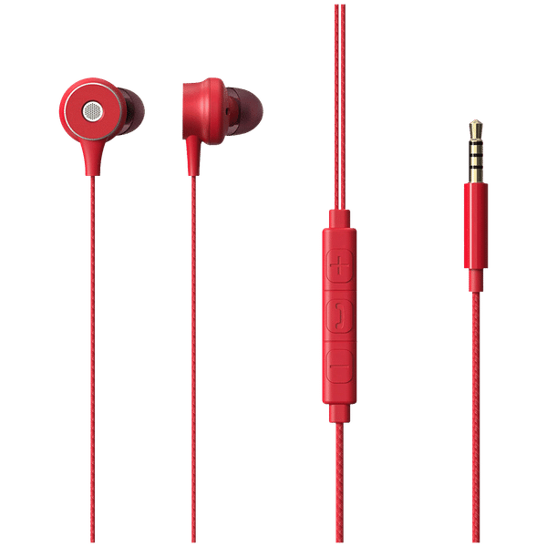 ZEBRONICS Buds 20 Wired Earphone with Mic (In Ear, Red)_1
