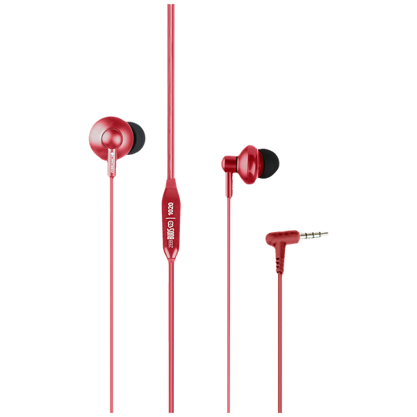 ZEBRONICS Buds 10 Wired Earphone with Mic (In Ear, Red)_1