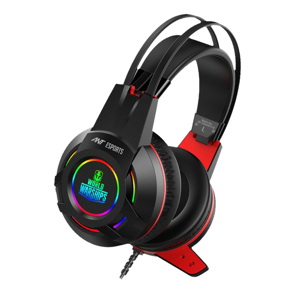 ANT ESPORTS H550W Wired Gaming Headset with Active Noise Cancellation (Glaring RGB Light, Over Ear, Black)_1