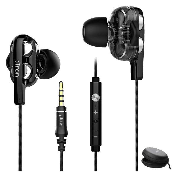 pTron Boom Pro 140317791 Wired Earphone with Mic (In Ear, Black/Silver)_1