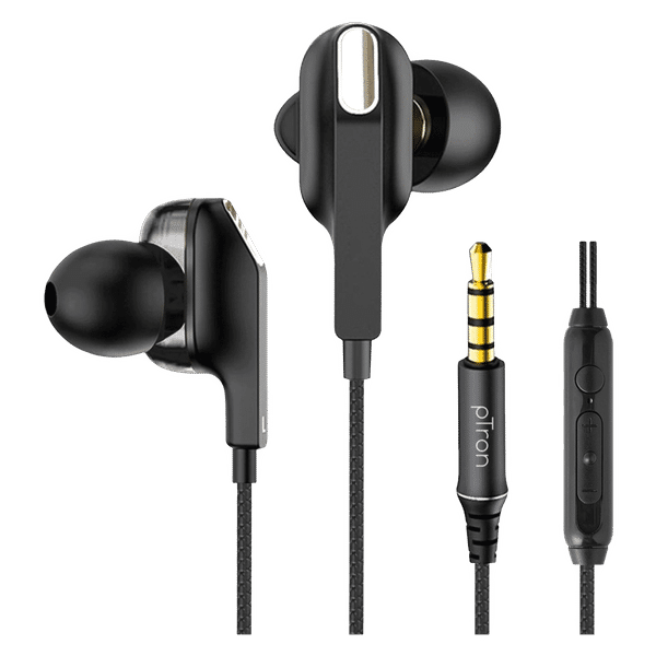 pTron Boom One 140317900 Wired Earphone with Mic (In Ear, Black)_1