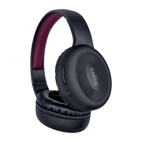 fingers Rock-n-Roll Lounge Bluetooth Headset with Mic (10 Hours Playtime, On Ear, Rich Black/Wine)_1