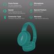 fingers Rock-n-Roll Lounge Bluetooth Headphone with Mic (Foldable Design, On Ear, Teal)_2