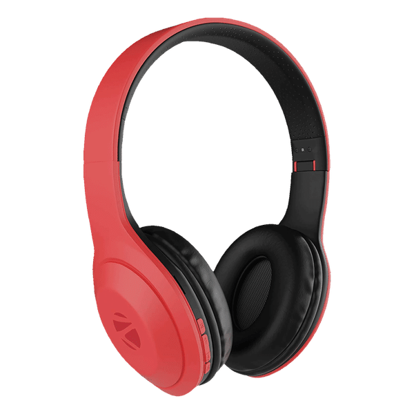 ZEBRONICS Duke 101 Bluetooth Headphone with Mic (12 Hours Playback, Over Ear, Red)_1