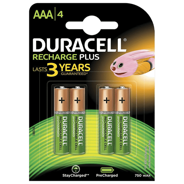 DURACELL Recharge Plus 750 mAh Alkaline AAA Rechargeable Battery (Pack of 4)_1