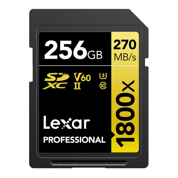 Lexar Professional 1800x GOLD Series SDXC 256GB Class 10 270MB/s Memory Card_1