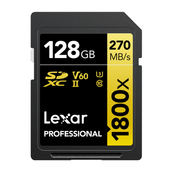 Lexar Professional 1800x GOLD Series SDXC 128GB Class 10 270MB/s Memory Card_1