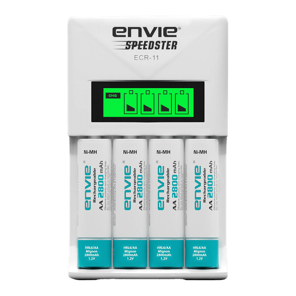 envie Speedster ECR11 Camera Battery Charger Combo for AA28004PL (4-Ports, LCD Display)_1