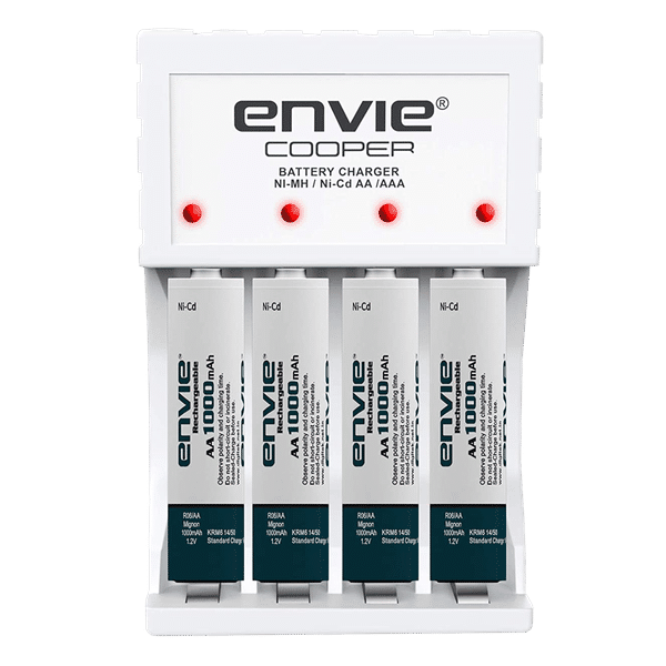 envie Cooper ECR-20 MC Camera Battery Charger Combo for AA1000 (4-Ports, Short Circuit Protection)_1