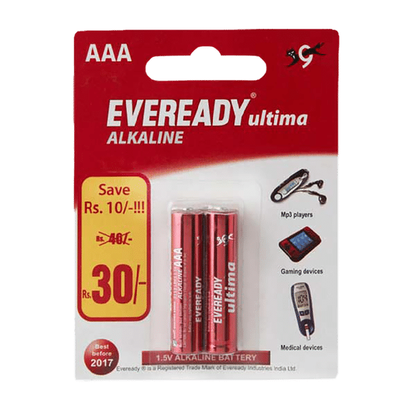 EVEREADY Ultima 2112 BP2 Alkaline AAA Rechargeable Battery (Pack of 2)_1