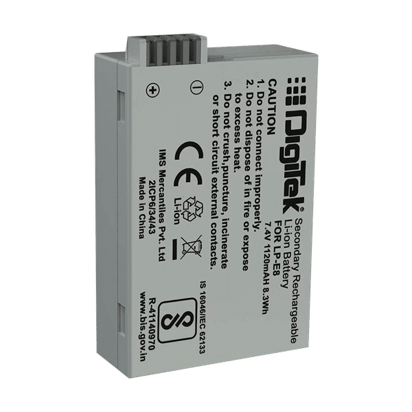 DigiTek LP-E8 1120 mAh Li-ion Rechargeable Battery for Power EOS 55D, 600D, D650, 700D and EOS Rebel T2i_1