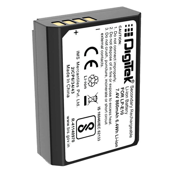 DigiTek LP-E10 860 mAh Li-ion Rechargeable Battery for EOS 1100D, 1200D, 1300D and Rebel T3_1