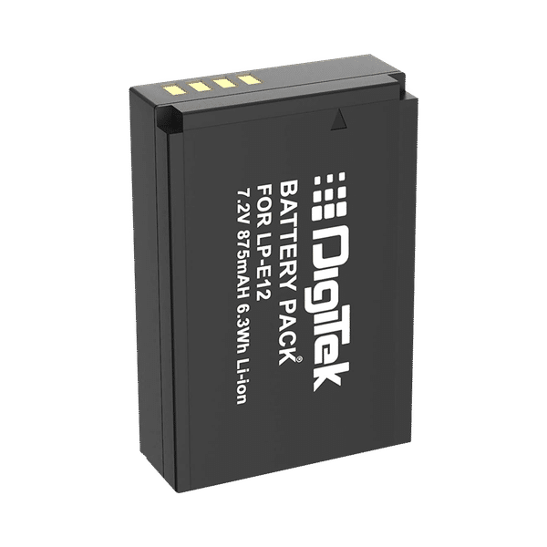 DigiTek LP-E12 875 mAh Li-ion Rechargeable Battery for EOS M Series, 100D, Rebel SL1 and PowerShot SX70 HS_1