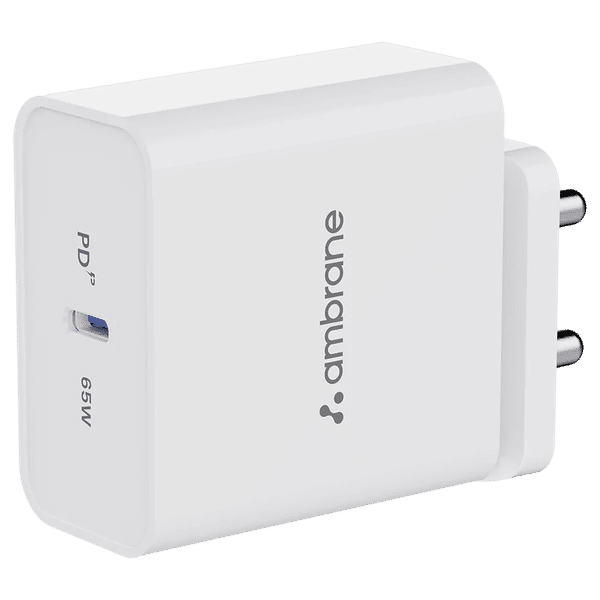 ambrane Raap 65W Type C Fast Charger (Adapter Only, White)_1