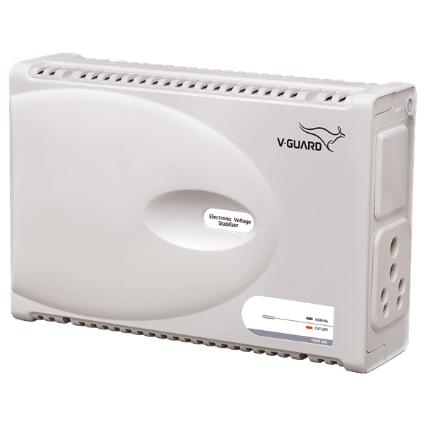 V-GUARD 8 Amps Voltage Stabilizer For Washing Machine and Microwave Oven (160 - 270V Input Range, Thermal Overload Protection, VMSD 300, White)_1
