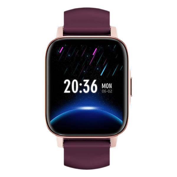 in base Urban Fit X Smartwatch with Activity Tracker (42.9mm LCD Display, IP68 Water Resistant, Violet Strap)_1