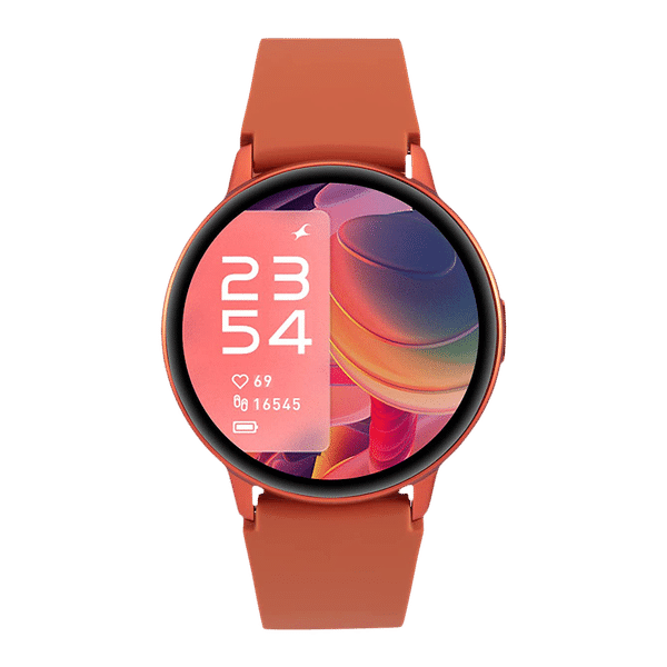 fastrack Reflex Play Smartwatch with Activity Tracker (33.02mm AMOLED Display, IP68 Water Resistant, Dazzling Orange Strap)_1