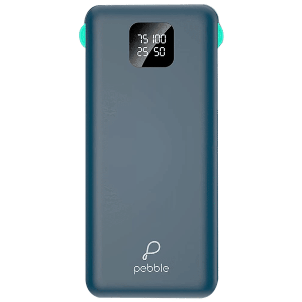 Pebble Ace Pro 10000 mAh 12W Fast Charging Power Bank (1 Micro USB Type B, 1 Type C, 1 Type A & 1 Lightning Ports, Digital LED Indicator, Blue)_1