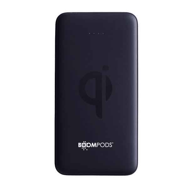 Boompods Powerboom Qi 10000 mAh Fast Charging Power Bank (1 Micro USB Type B, 1 Type C & 2 Type A Ports, Wireless Charging, Black)_1