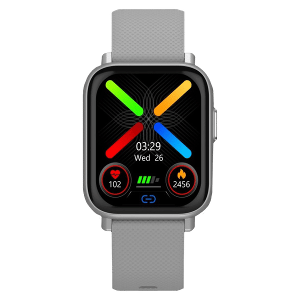 PORTRONICS Kronos X1 Smartwatch with Activity Tracker (43.18mm Digital Display, IP67 Water Resistant, Grey Strap)_1