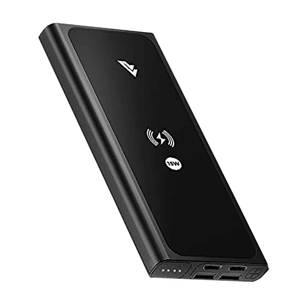 Vaku Rapid OS 10000 mAh 15W Fast Charging Power Bank (1 Micro USB Type B, 1 Type C & 2 Type A Ports, Wireless Charging, Black)_1