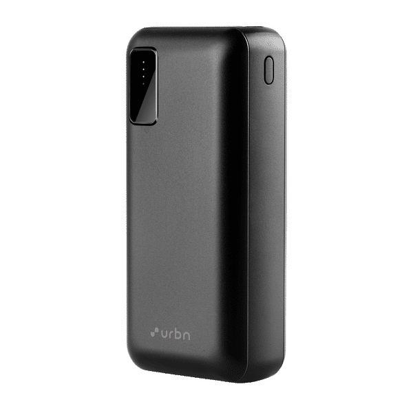 urbn 20000 mAh 22.5W Fast Charging Power Bank (1 Type A and 2 Type C Ports,  12 Layer Circuit Protection, Black)